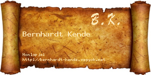 Bernhardt Kende névjegykártya