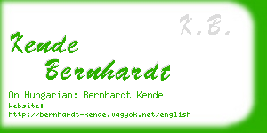 kende bernhardt business card